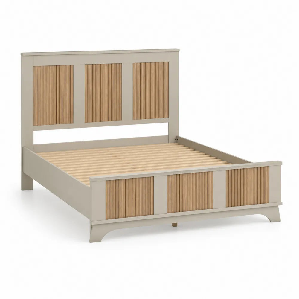 Holzbett mit Kiefernholzrahmen Beige/Naturholz 160x200 cm