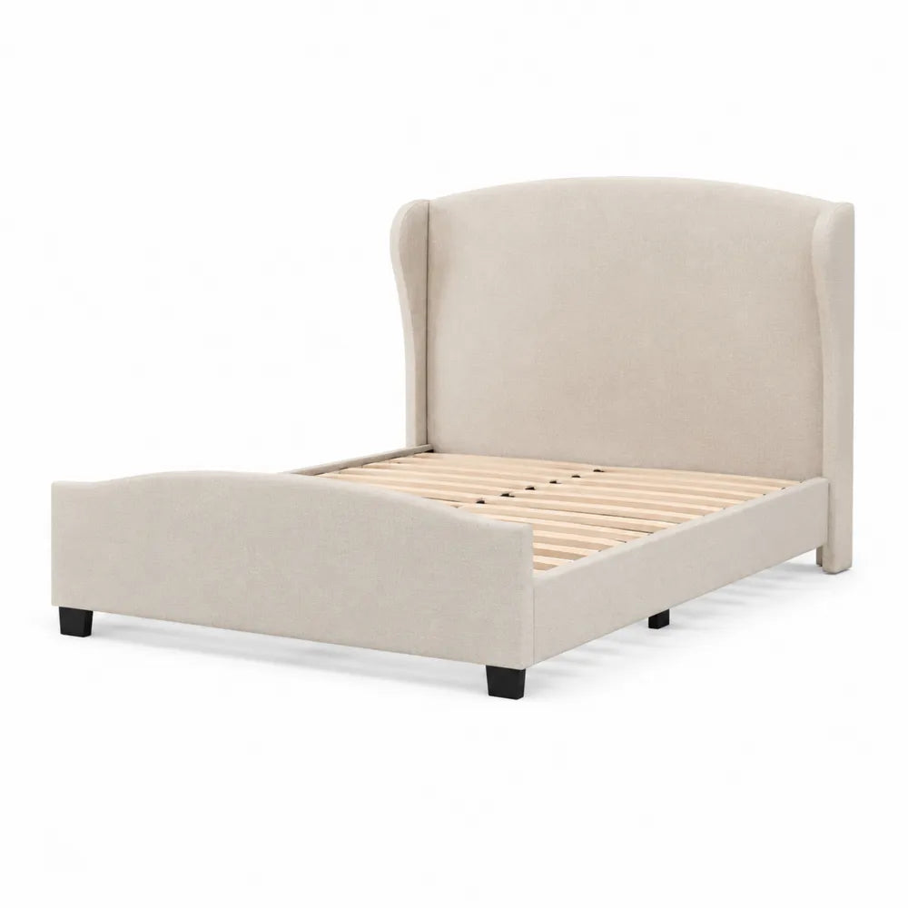 Stoffbett Holz Beige 200x160 cm